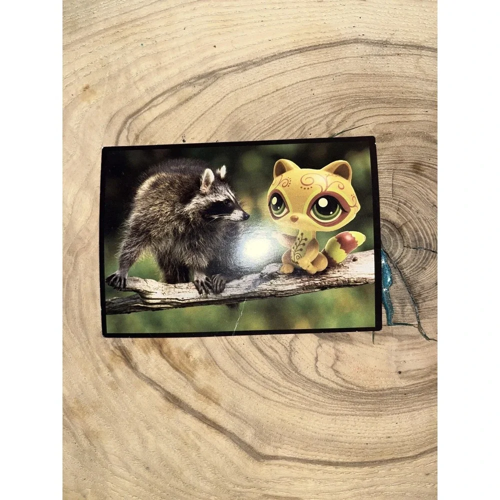 Littlest Pet Shop Postcard Pet Raccoon #1354